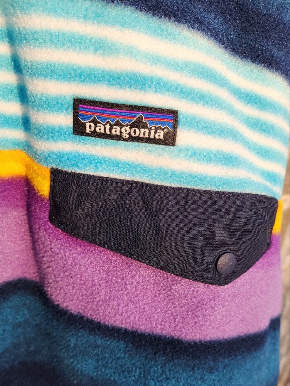Patagonia Synchilla Men’s Zip-Up Fleece Jacket - Purple, Teal, Navy, Yellow L - Picture 2 of 12